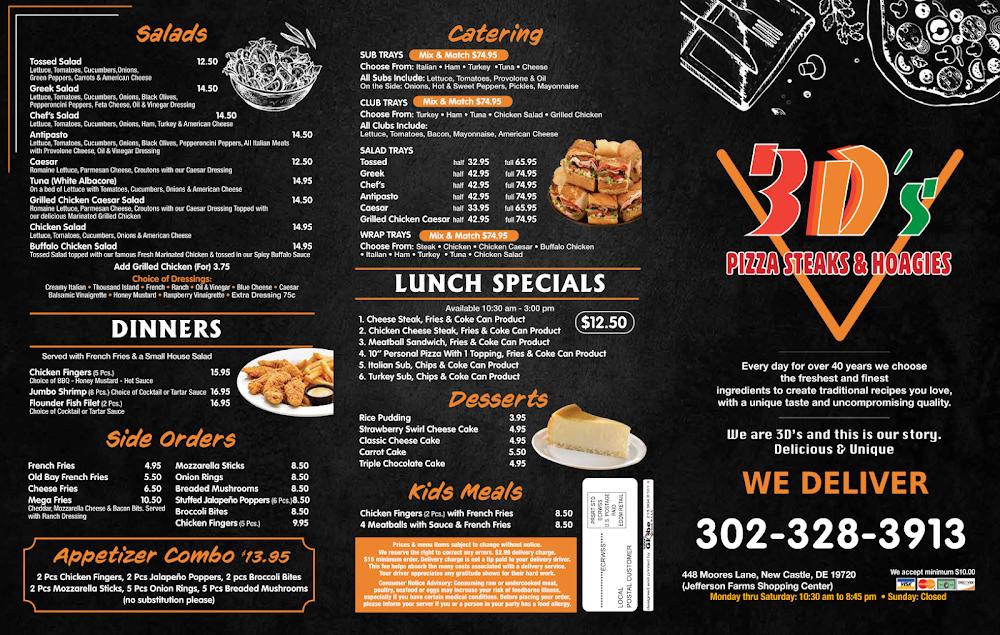 3 D's Pizza Menu image 1